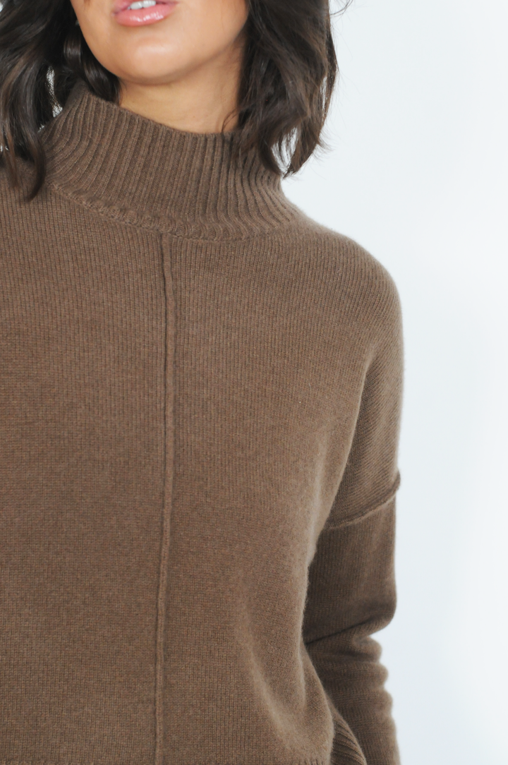 SY-23080 Sweater - 100% kashmir strik - Dame - Mørkebrun