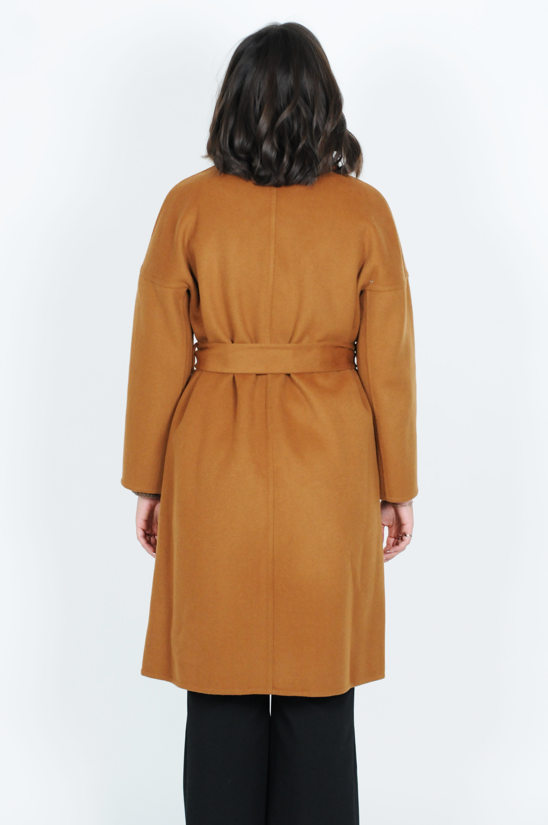 Harlow, 105 cm. - Collar - Wool coat - Women - Cognac