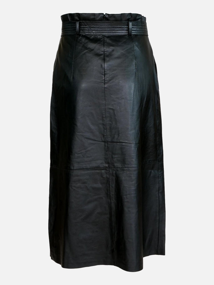 Edith - Thin Leather Skirt - Women - Black