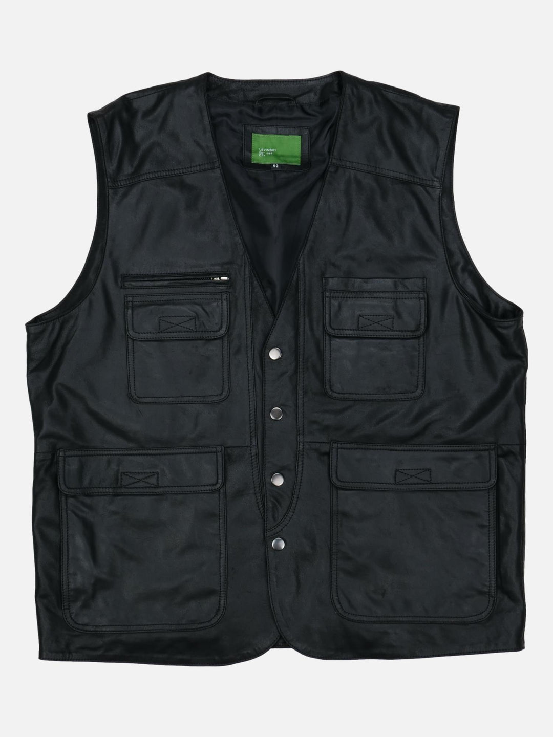 Hunter Vest, 68 cm. - Collar - Nappa Lamb - Man - Black