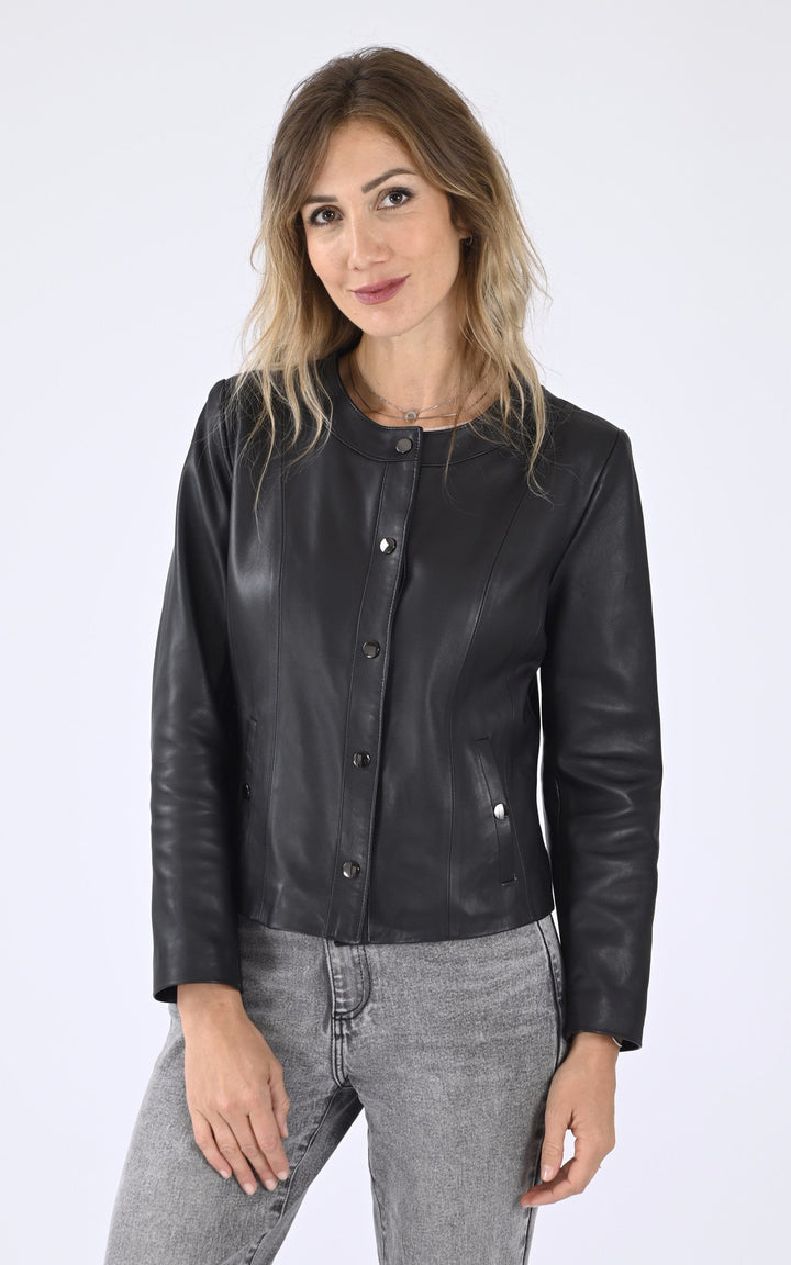 A "LISE FF" Noir La Canadienne Blouson Femme closed photo