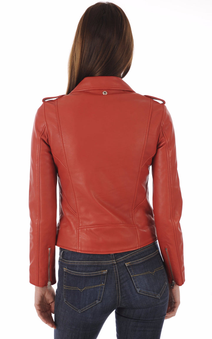 A "LCW1601D" Rouge Schott Blouson Femme back photo