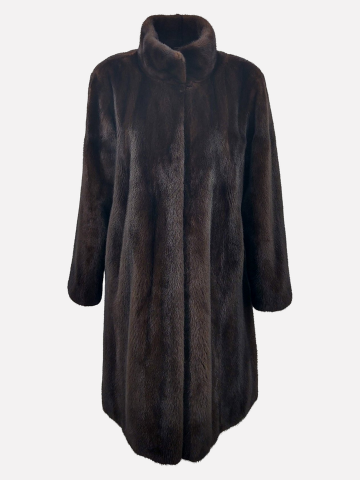 Pava, 90 cm. - Mink - Jacket - Women - Mahogany