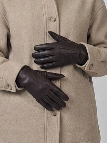 Luvas de 123 m - couro de ovelha - acessórios - marrom