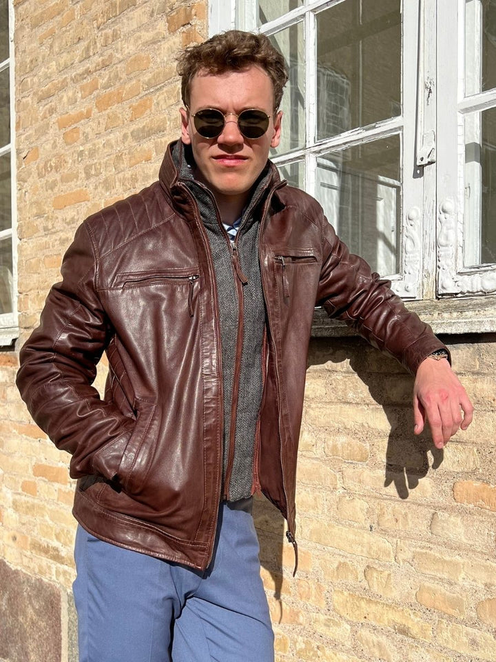 Smart - Leather jacket - Man - Copper Brown
