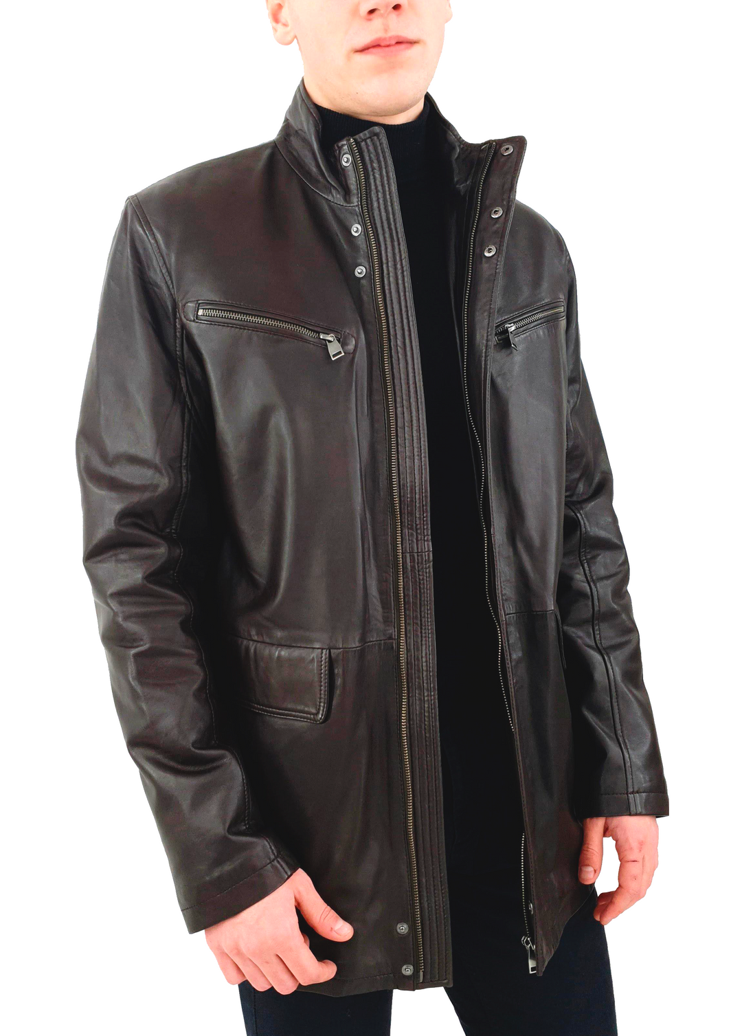 Marvin - Leather Jacket - Man - Brown