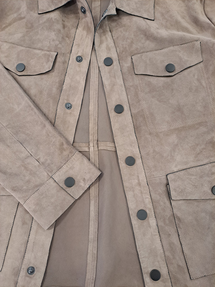 Gerhard, 65 cm. - Collar - Goat Suede Thick Leather - Man - Dark Grey