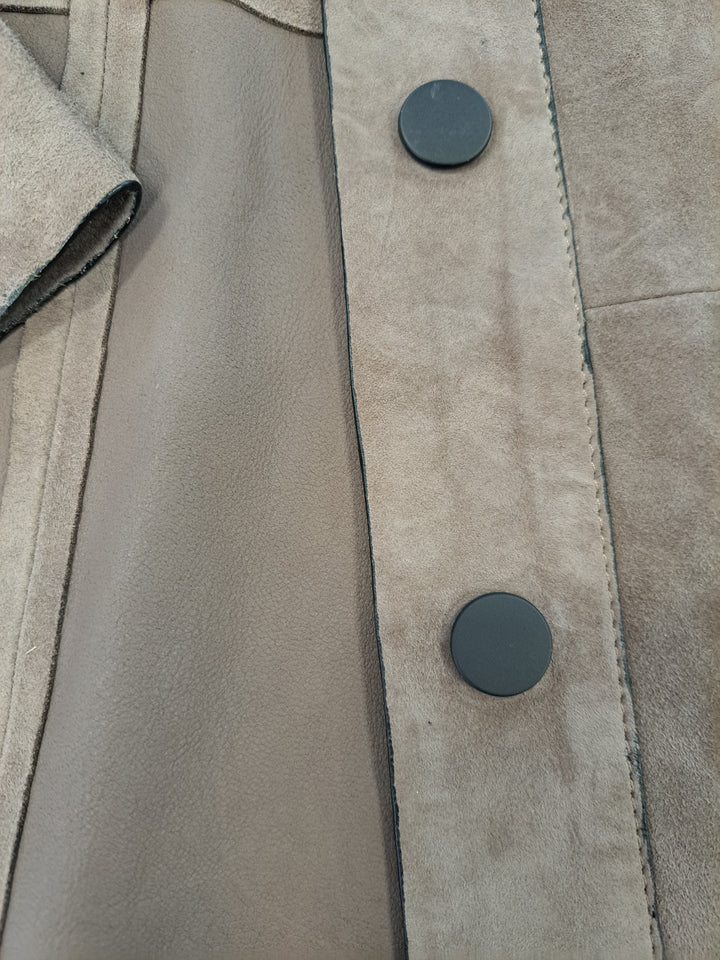 Gerhard, 65 cm. - Collar - Goat Suede Thick Leather - Man - Dark Grey