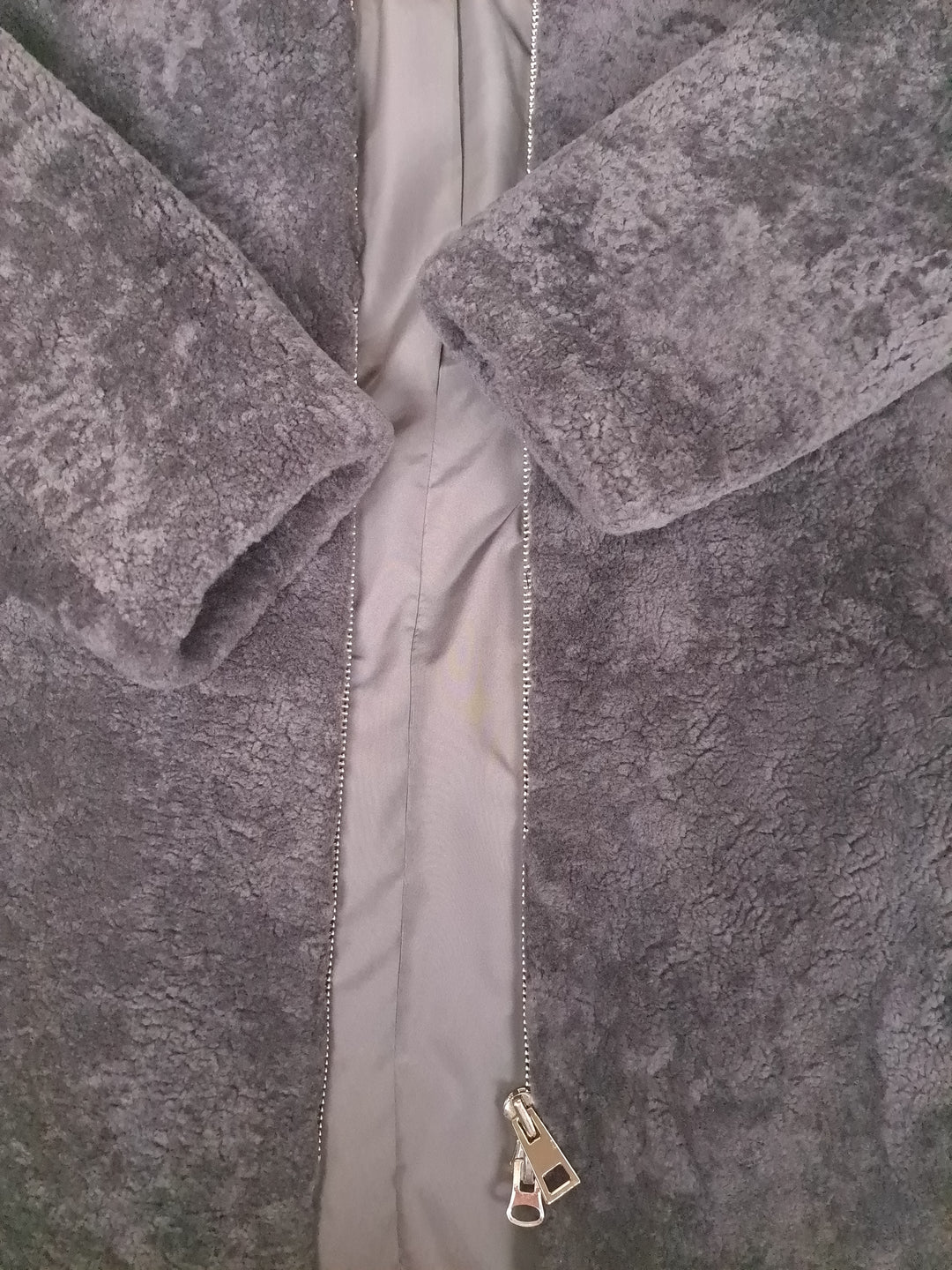 Delaney, 87 cm. - Hood - Curly Lamb - Women - Seegred Grey