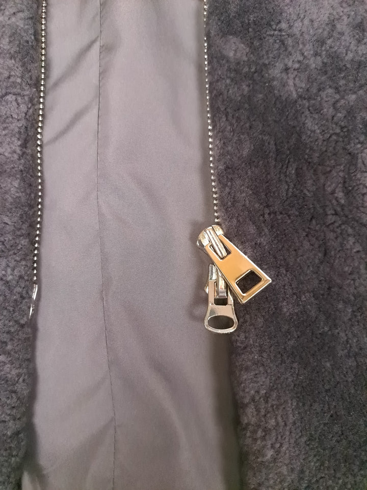 Delaney, 87 cm. - Hood - Curly Lamb - Women - Seegred Grey