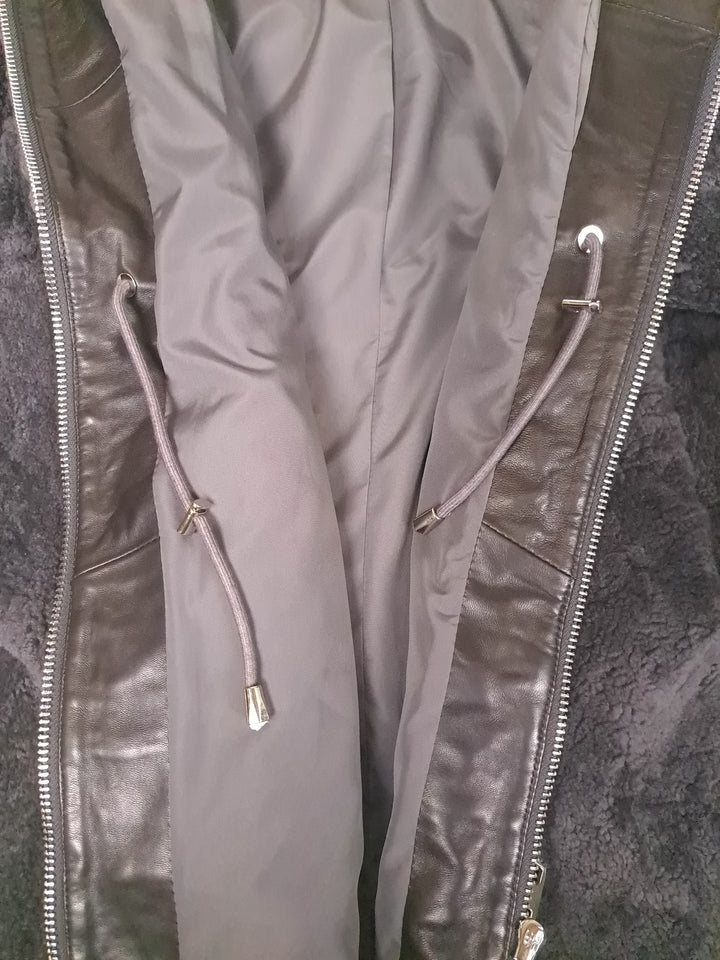 Delaney, 87 cm. - Hood - Curly Lamb - Women - Seegred Grey