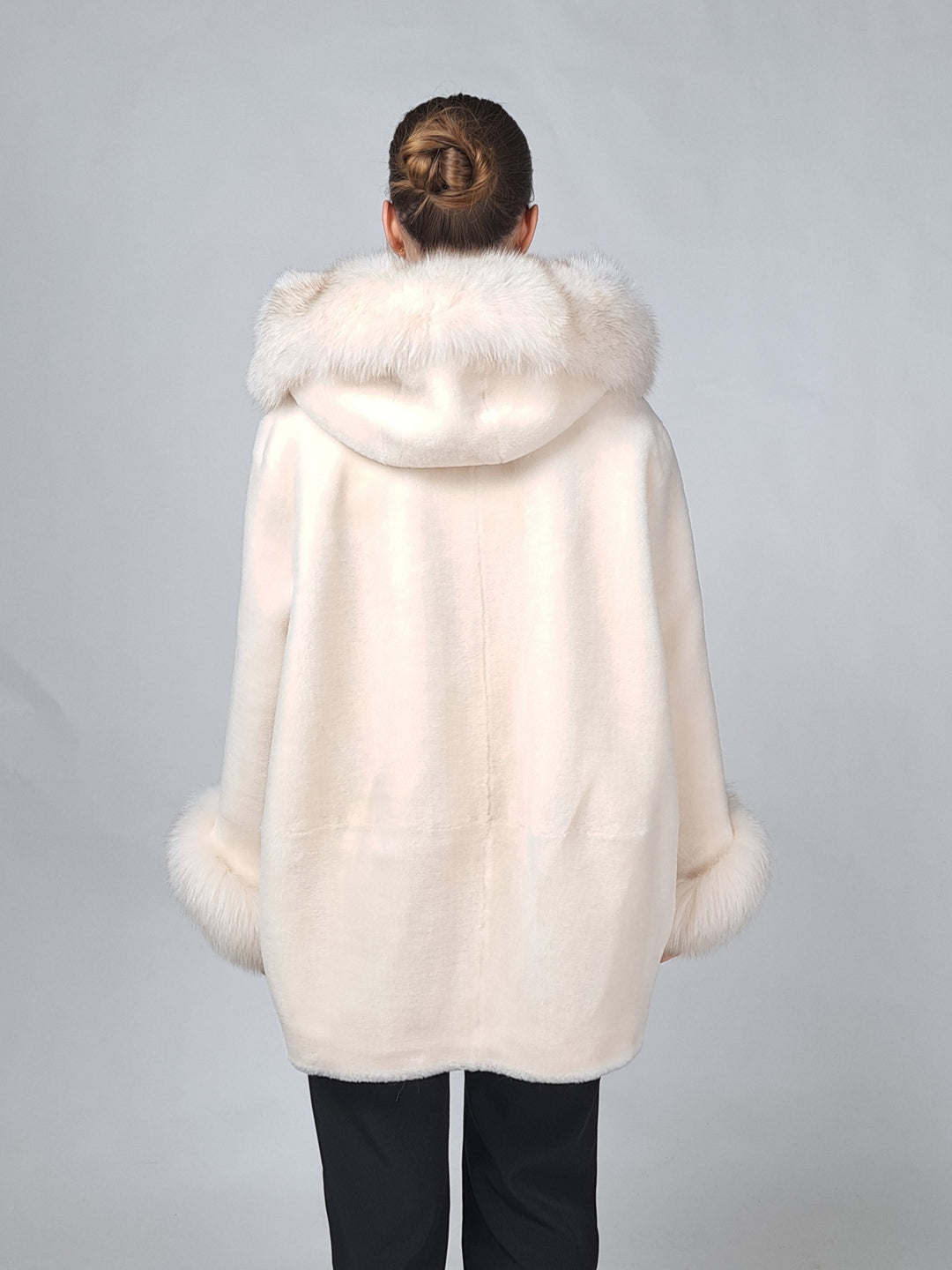 Franciane, 78 cm. - Hood - Air Wool - Women - Off White