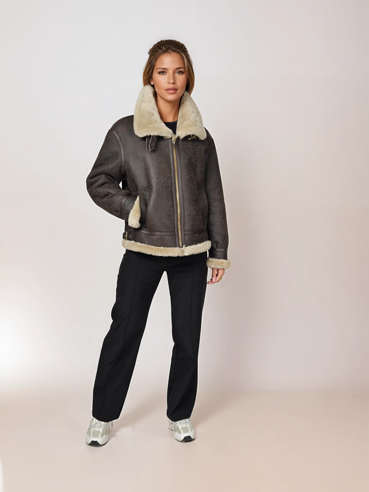 Javote, 60 cm. - Nappa Lamb Crack Washed -Women - Dark Brown