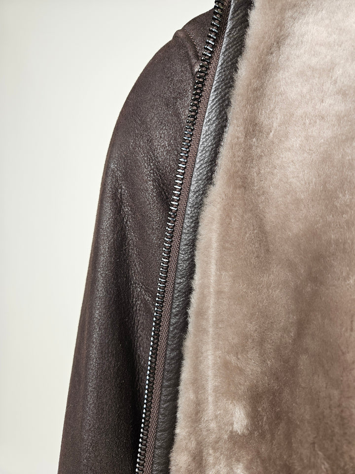 Hank, 68 cm. - Collar Nappa Lamb Crack - Man Dark Brown