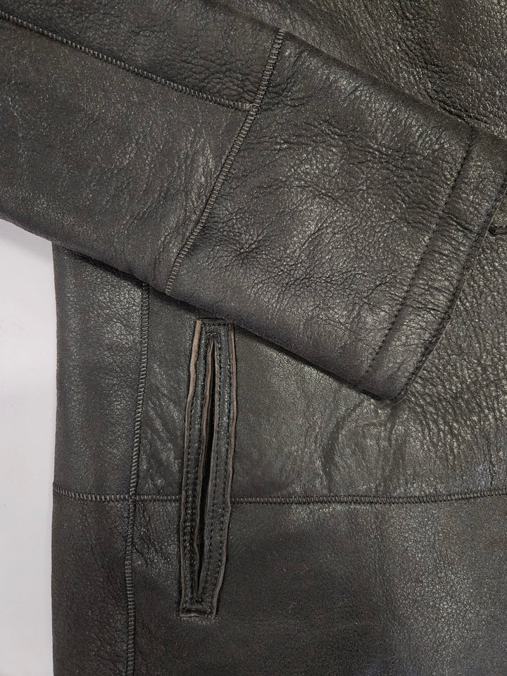 969, 90 cm. - Kapuze - Nappa Lamb Crack - Damen - Braun / Lamme Pels - Levinsky - Kvinde