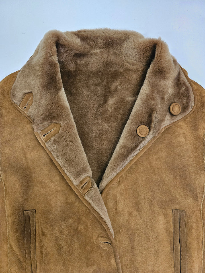 Jumana, 60 cm. - Krage - Mocka Lamm - Dam - Tobak