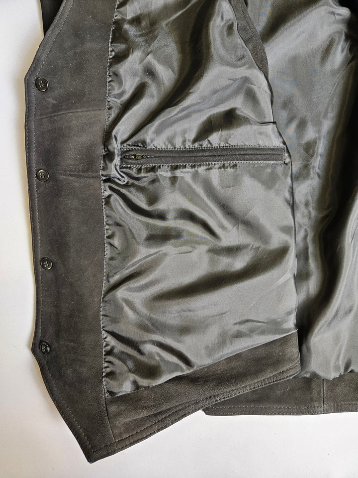 Nuovo Gilet 906 - Pelle di agnello nabuk - Uomo - Nero