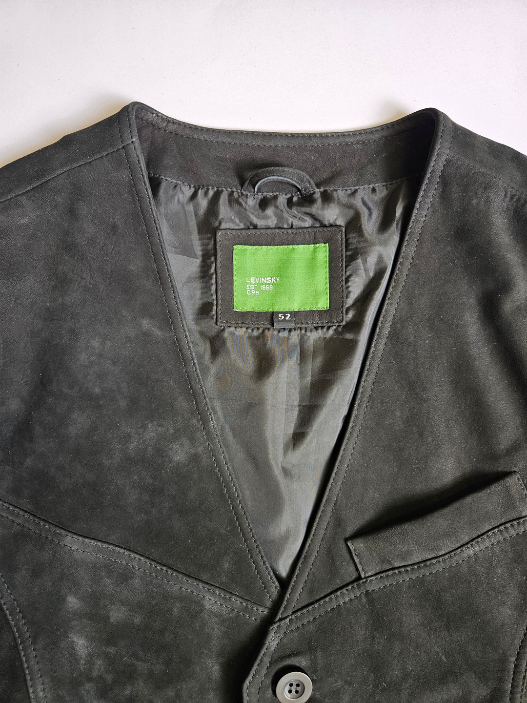 Nuovo Gilet 906 - Pelle di agnello nabuk - Uomo - Nero