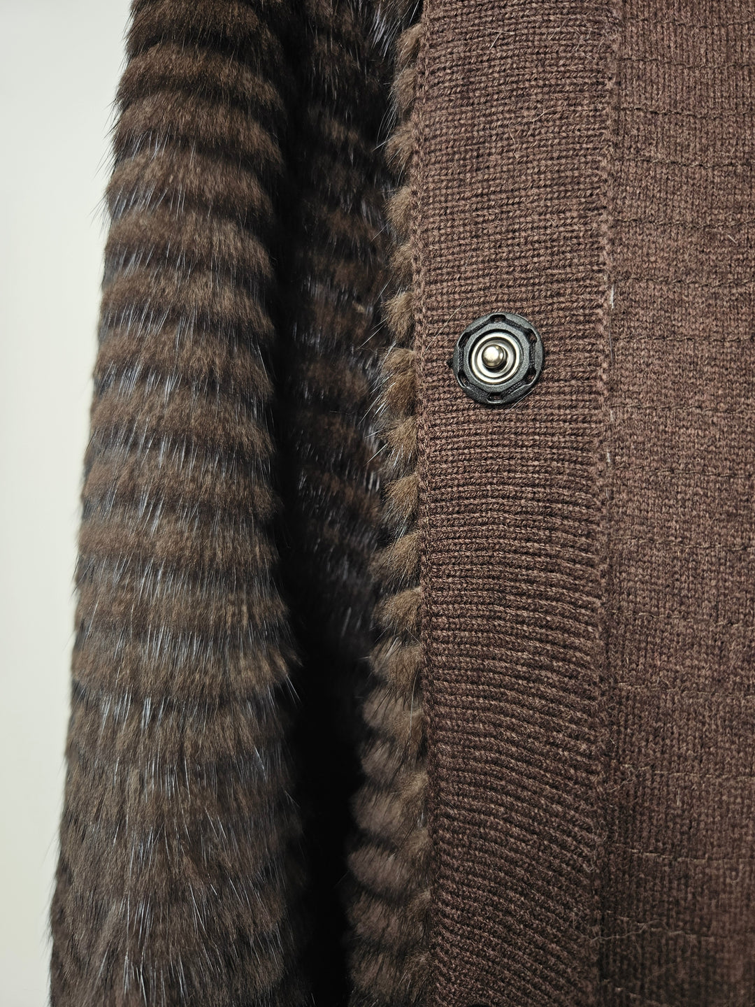 Juvignac, 95 cm. - Hood Mink & Wool - Women Mahogany