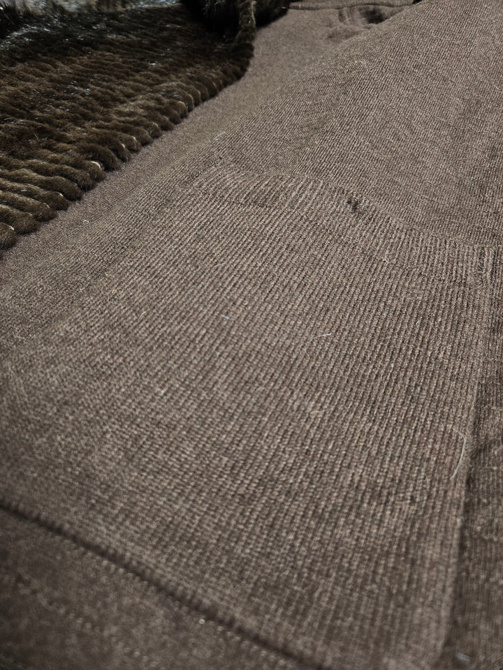 Juvignac, 95 cm. - Hood Mink & Wool - Women Mahogany