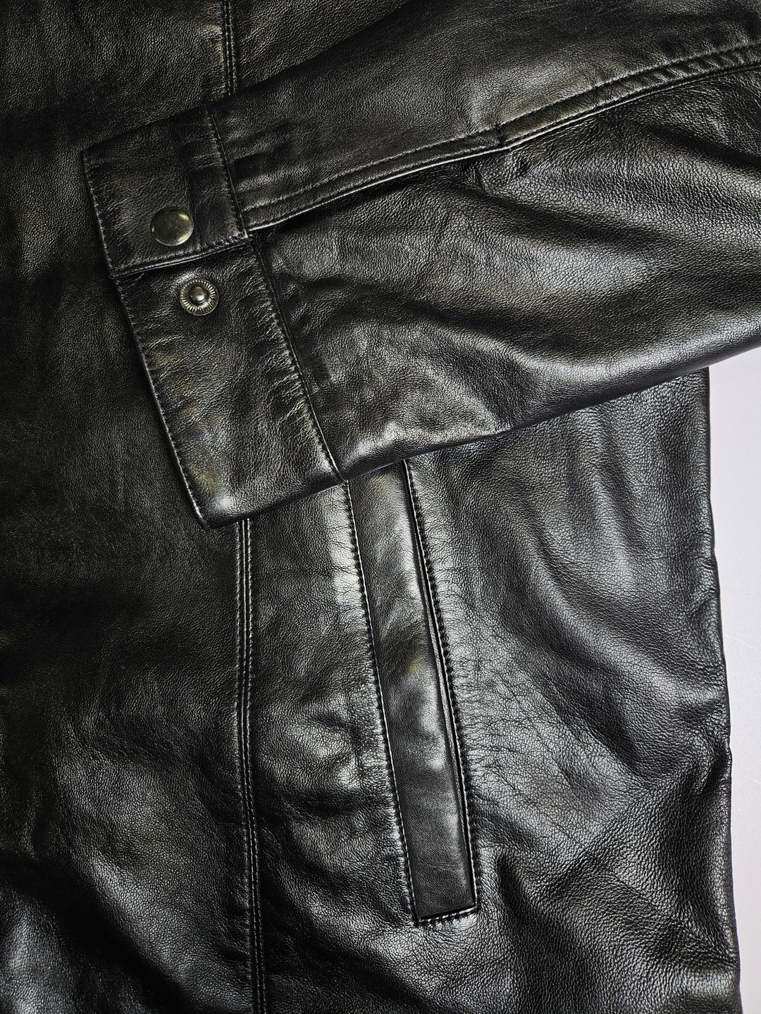 Big Marlow, 80 cm. - Collar Lamb Polish Nappa Leather -Man Black