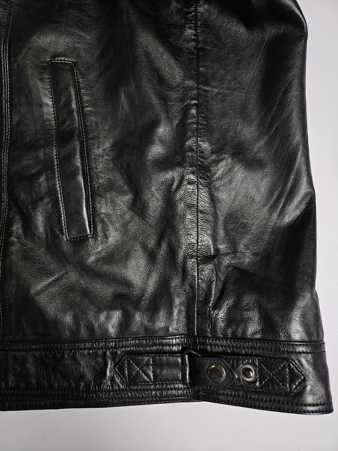 Big Marlow, 80 cm. - Collar Lamb Polish Nappa Leather -Man Black