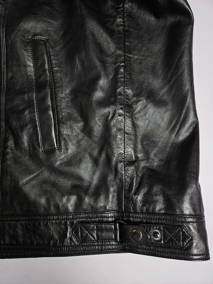 Big Marlow, 80 cm. - Collar Lamb Polish Nappa Leather -Man Black