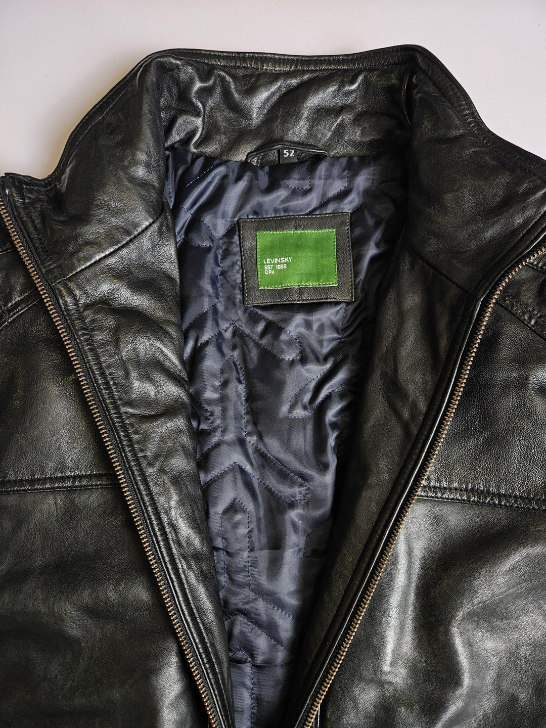Breton, 66 cm. Lamb Polish Nappa Leather -Man Black