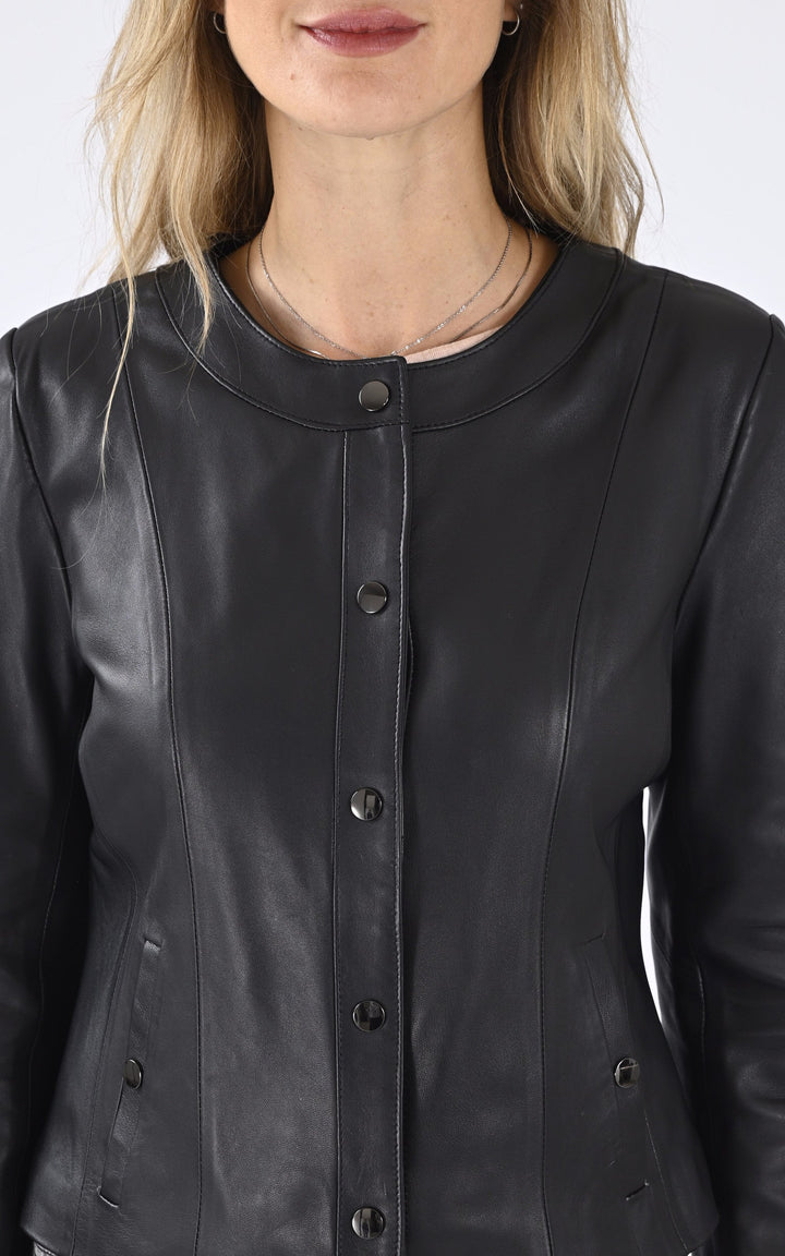 A "LISE FF" Noir La Canadienne Blouson Femme details photo