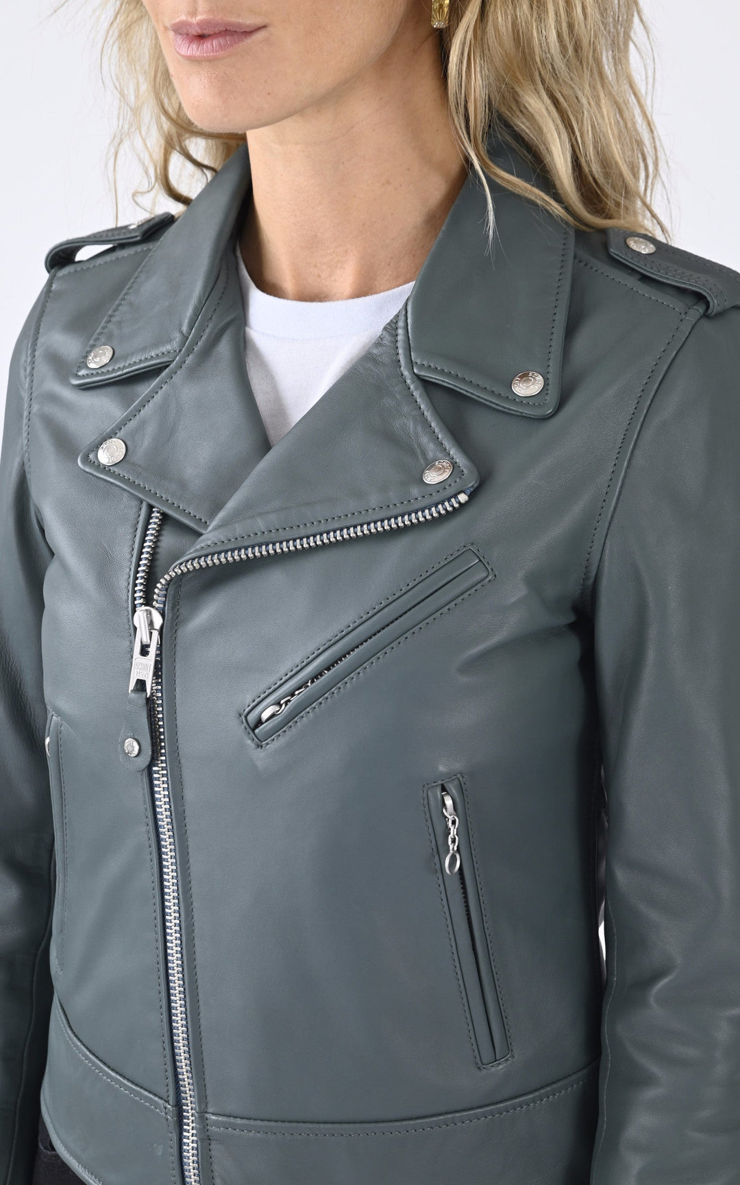 A "LCW1601D" Vert Schott Perfecto Femme details photo