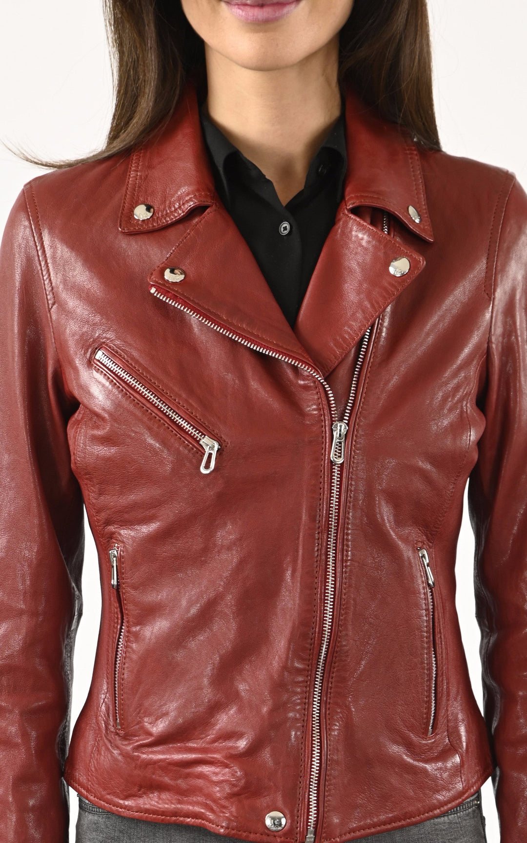 A "OLYMPE 101964" Rouge Rose Garden Blouson Femme details photo
