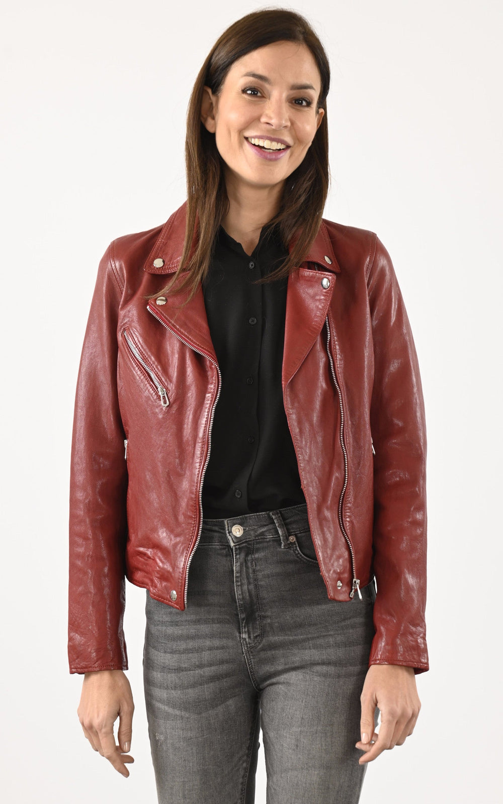A "OLYMPE 101964" Rouge Rose Garden Blouson Femme opened photo