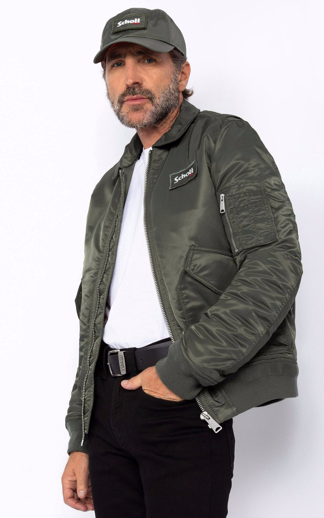 A "210100 RS" Kaki Schott Bomber Mixte back photo