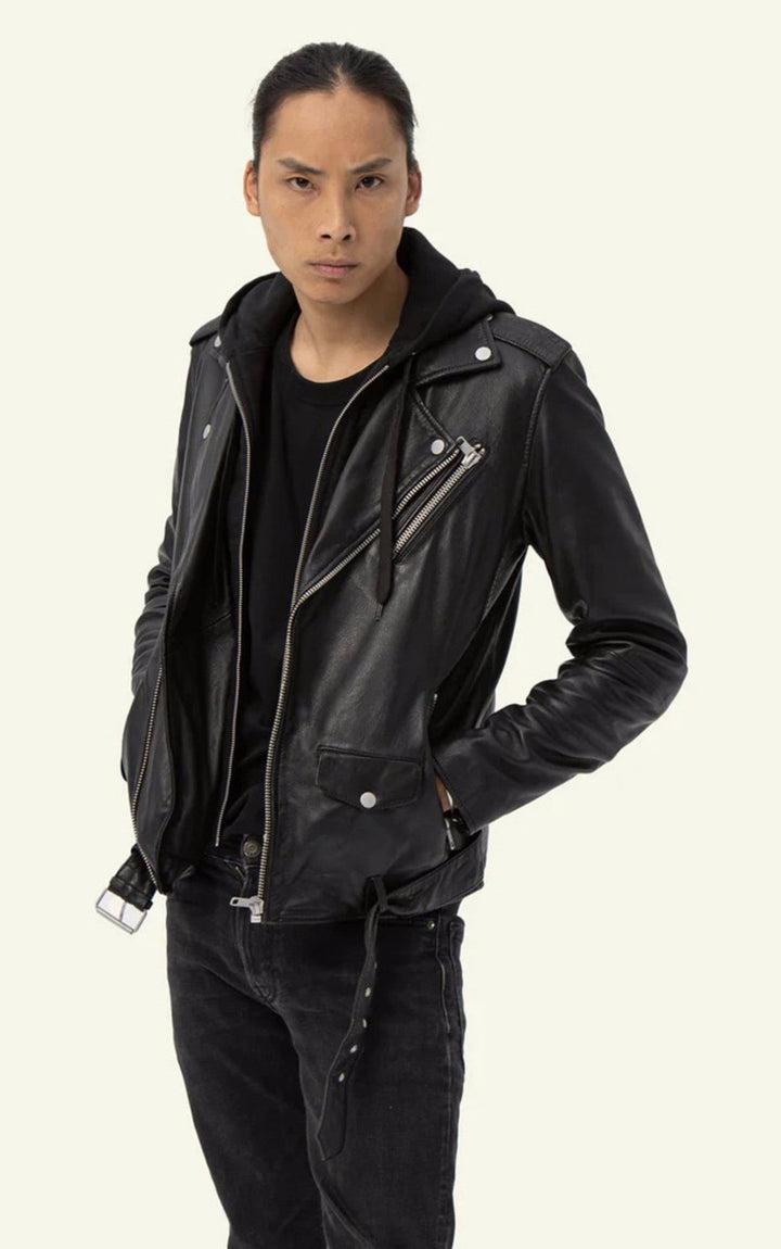 A "ROCKER HOOD" Noir Serge Pariente Perfecto Homme opened photo
