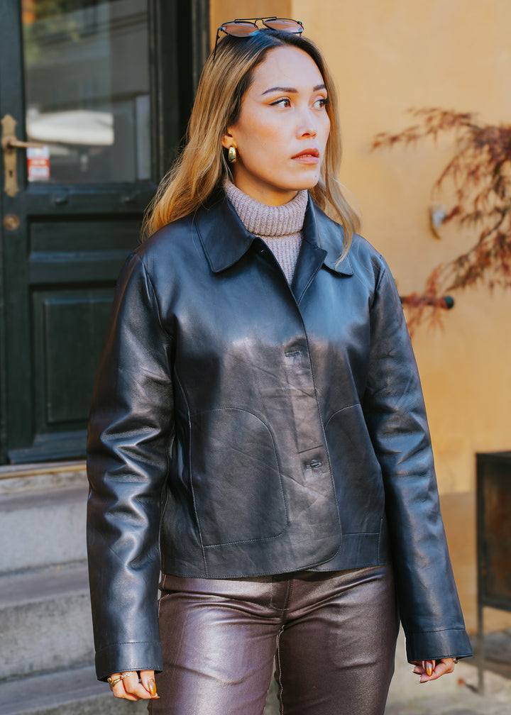 Kana, 52 cm. - Lamb Dior Bonded Leather-Dames - Zwart