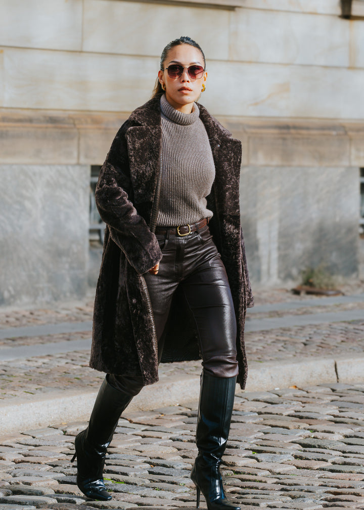 Izel, 95 cm. - Krave - Nappa Lam - Damer - Brun