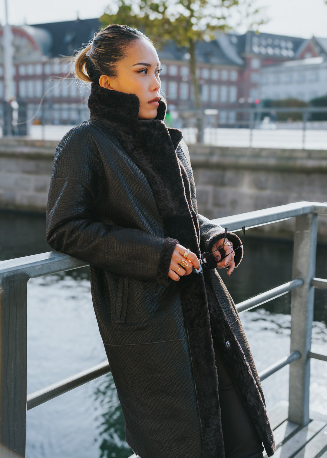 Izel, 95 cm. - Krave - Nappa Lam - Damer - Brun