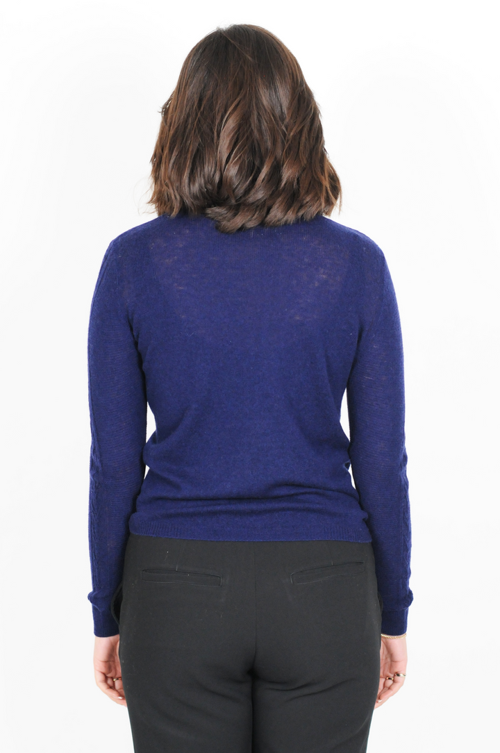 MKI Sweater - 100% uld strik - Dame - Mørkeblå