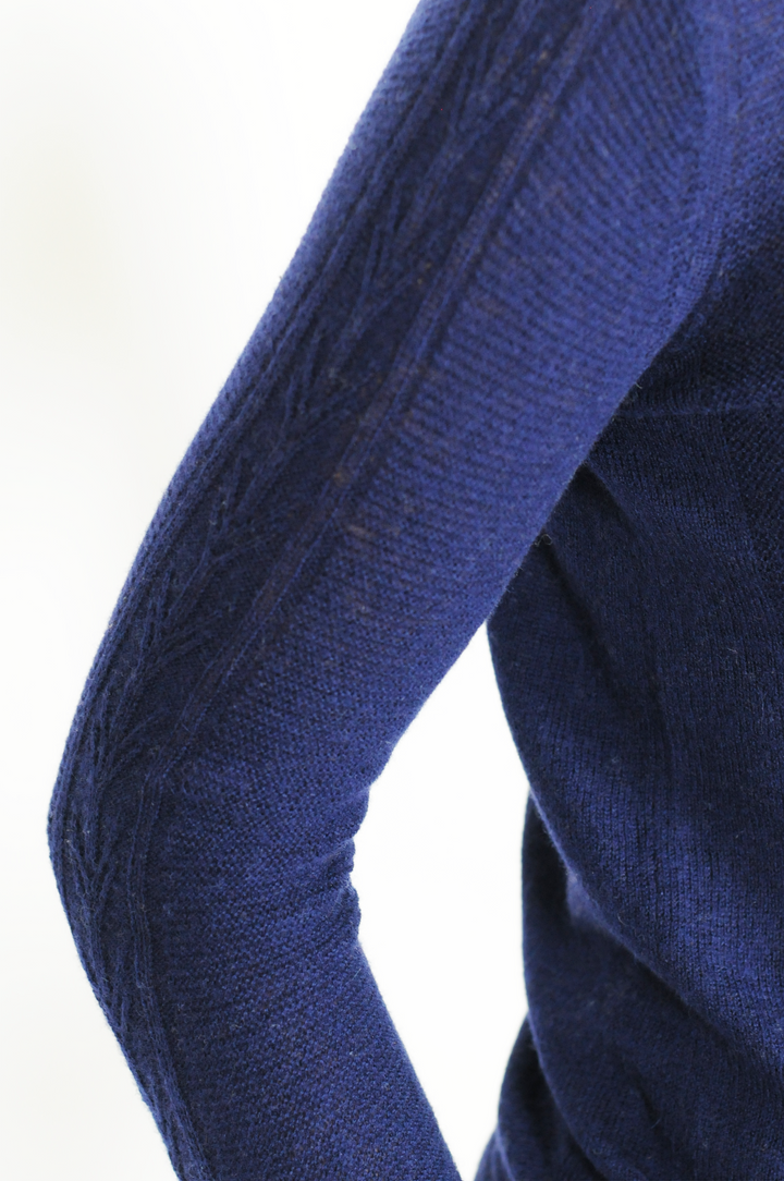 MKI Pullover – 100 % Wolle – Damen – Dunkelblau