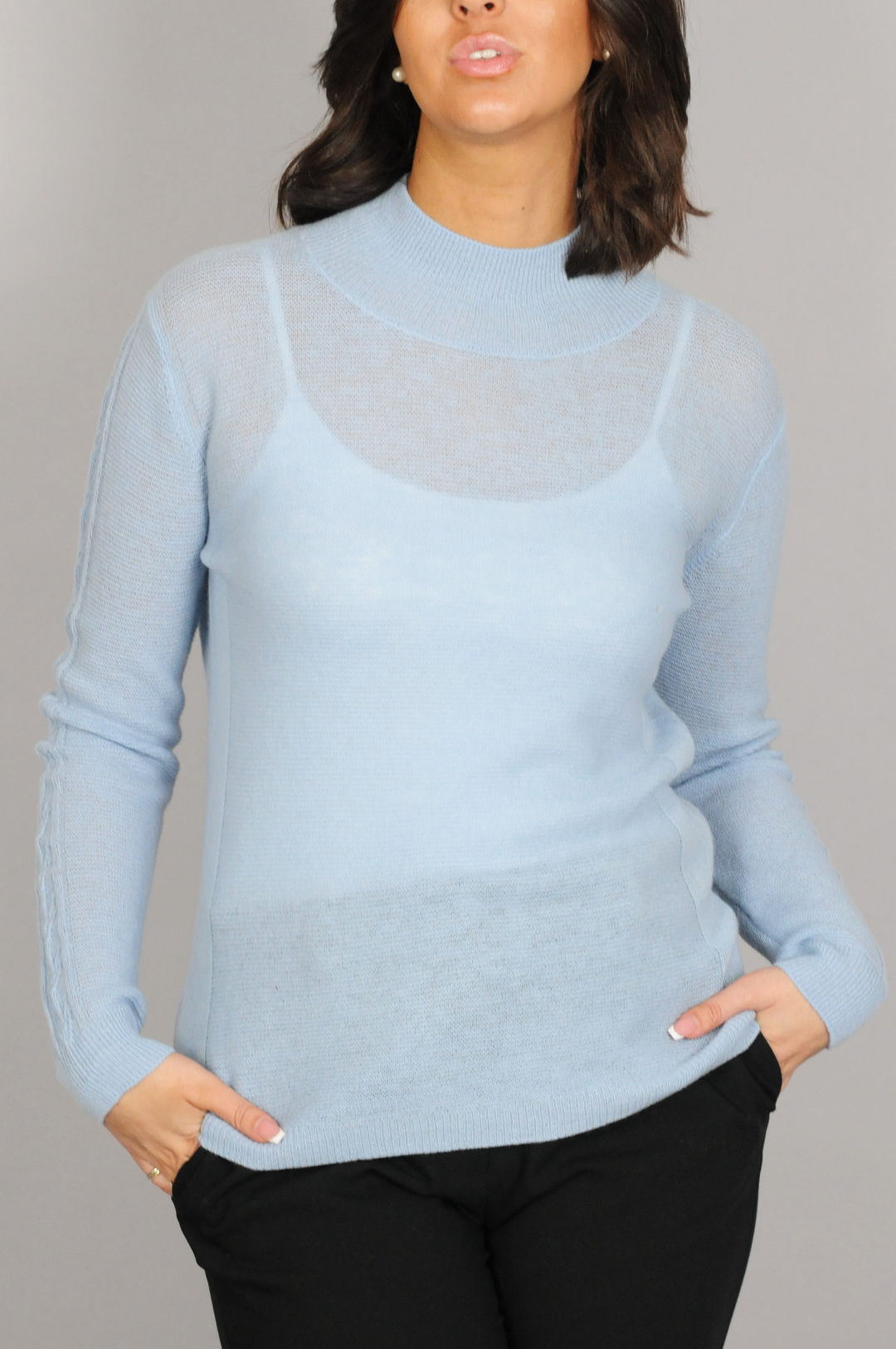 MKI Sweater - 100% Merino Uld - Dame - Lyseblå
