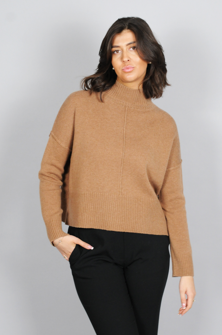 SY-23080 Pullover – Hemd aus 100 % Wolle – Damen – Walnuss