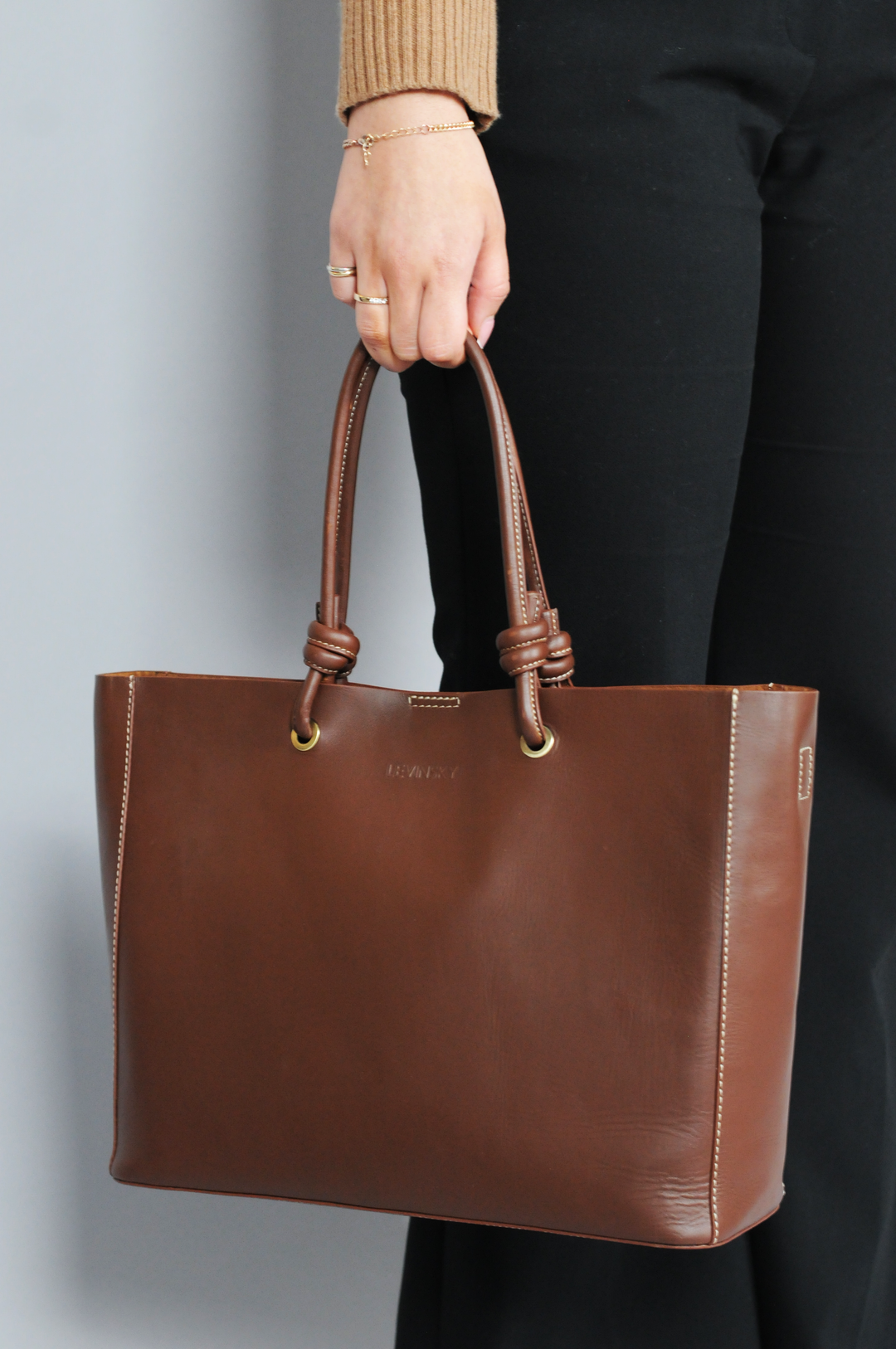 Tote Shopper 14838  - leather handbag Accesories - Brown