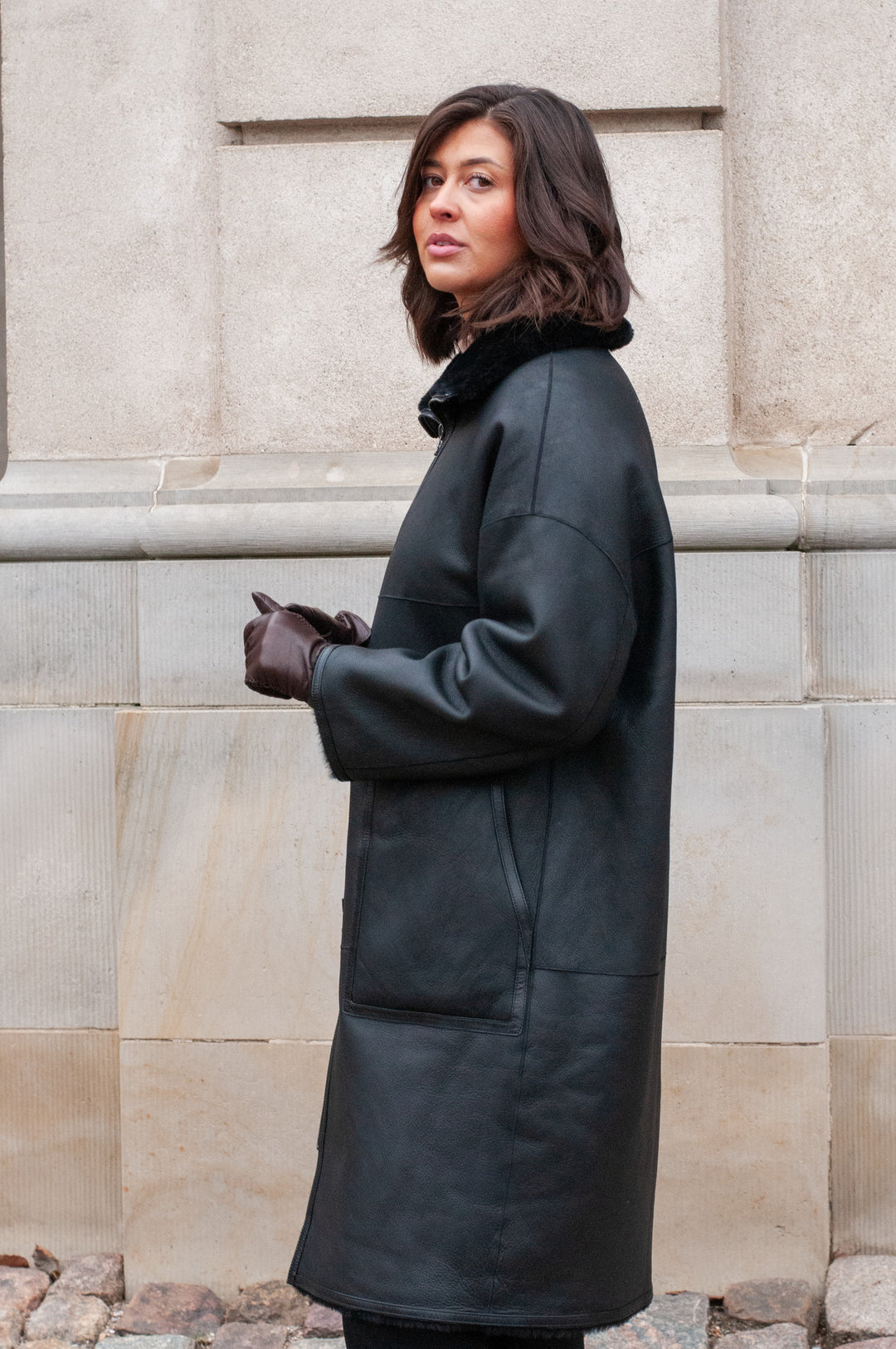 Isilda, 105 cm. - Collar - Nappa Lamb - Women - Black