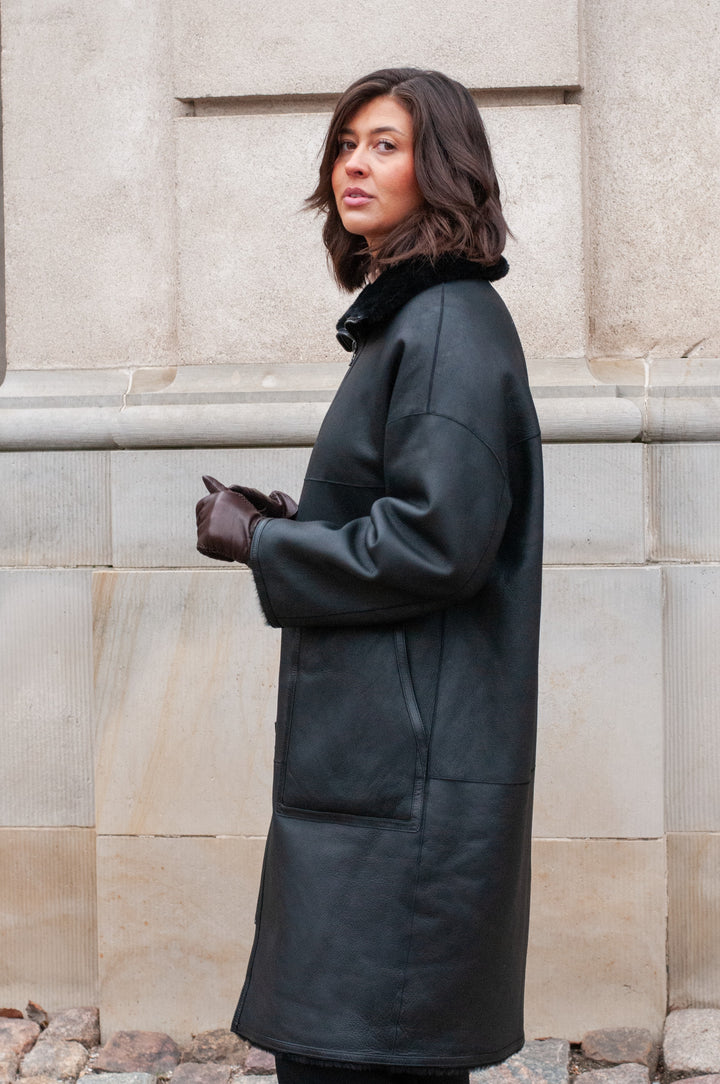 Isilda, 105 cm. - Collar - Nappa Lamb - Women - Black