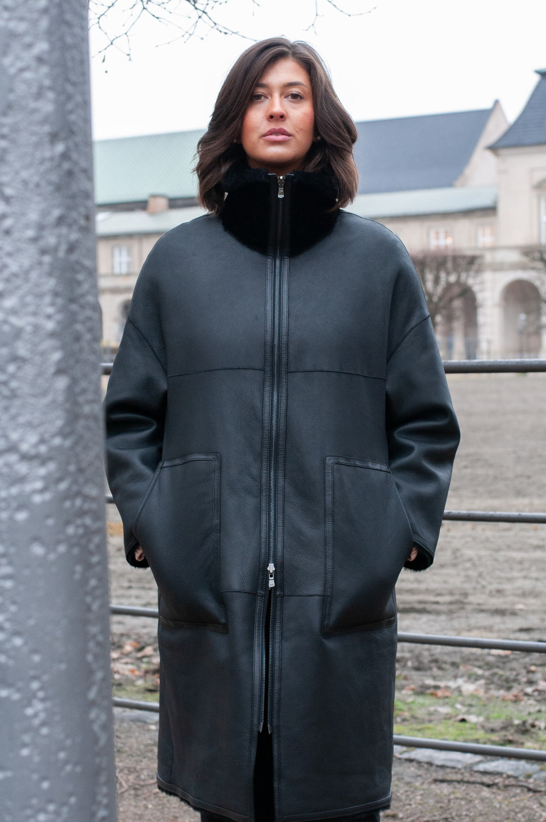 Isilda, 105 cm. - Collar - Nappa Lamb - Women - Black