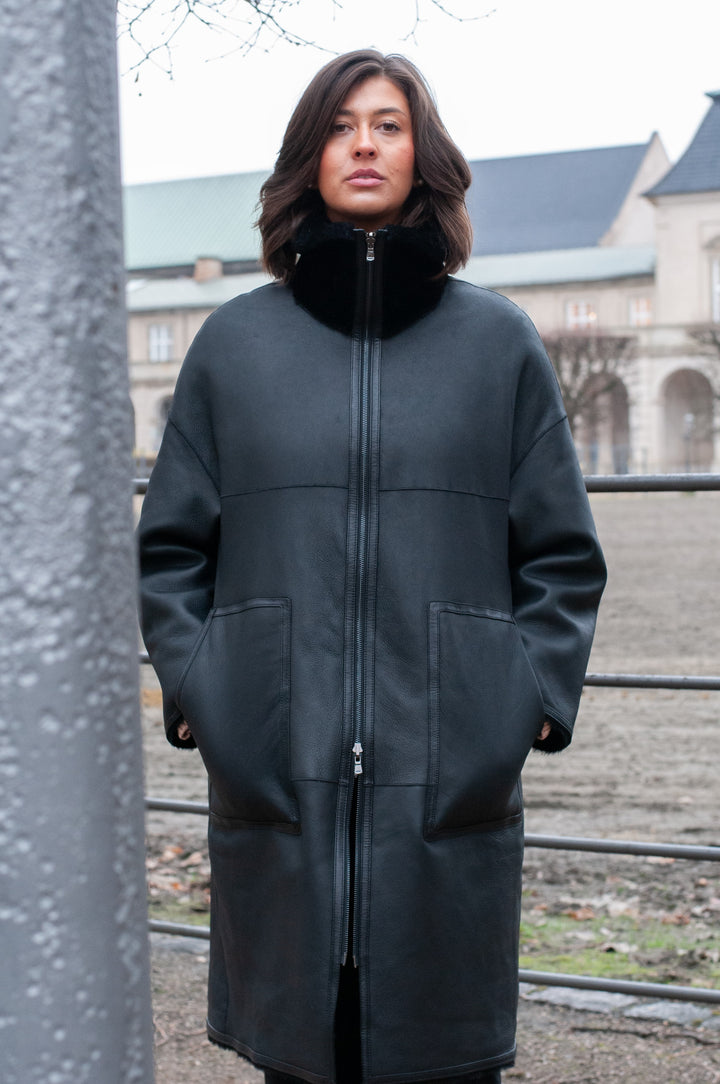 Isilda, 105 cm. - Collar - Nappa Lamb - Women - Black