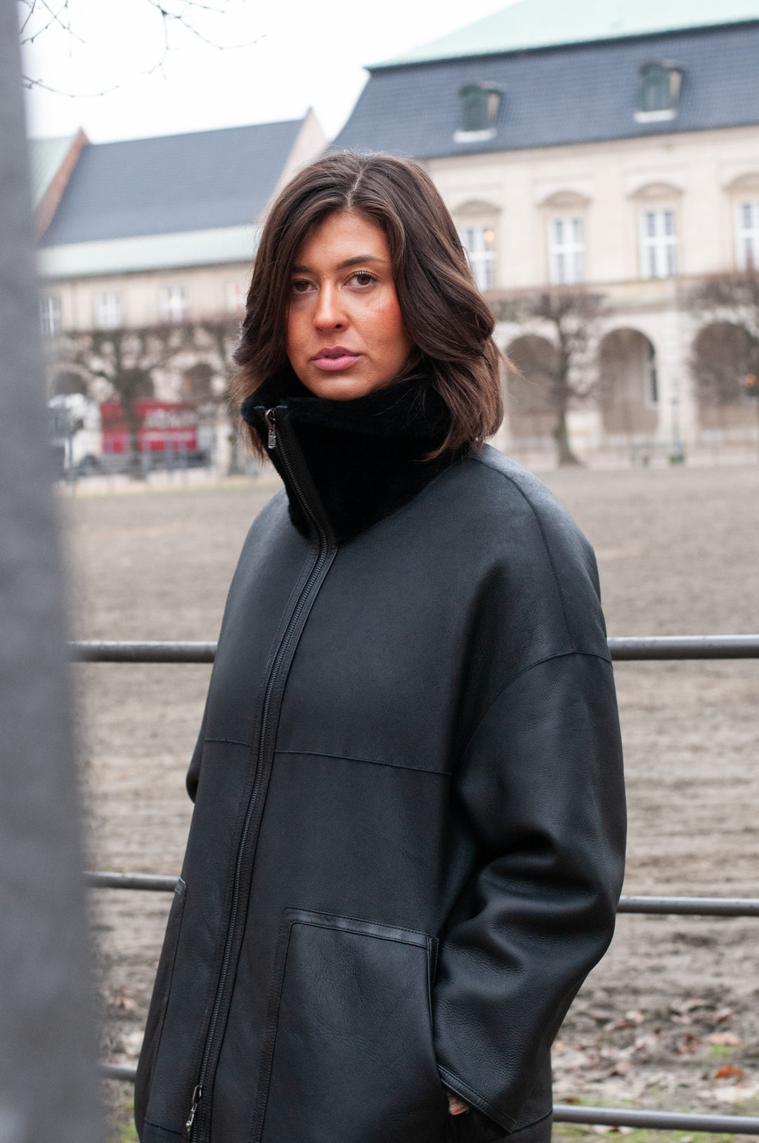 Isilda, 105 cm. - Collar - Nappa Lamb - Women - Black