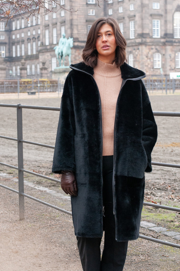 Isilda, 105 cm. - Collar - Nappa Lamb - Women - Black