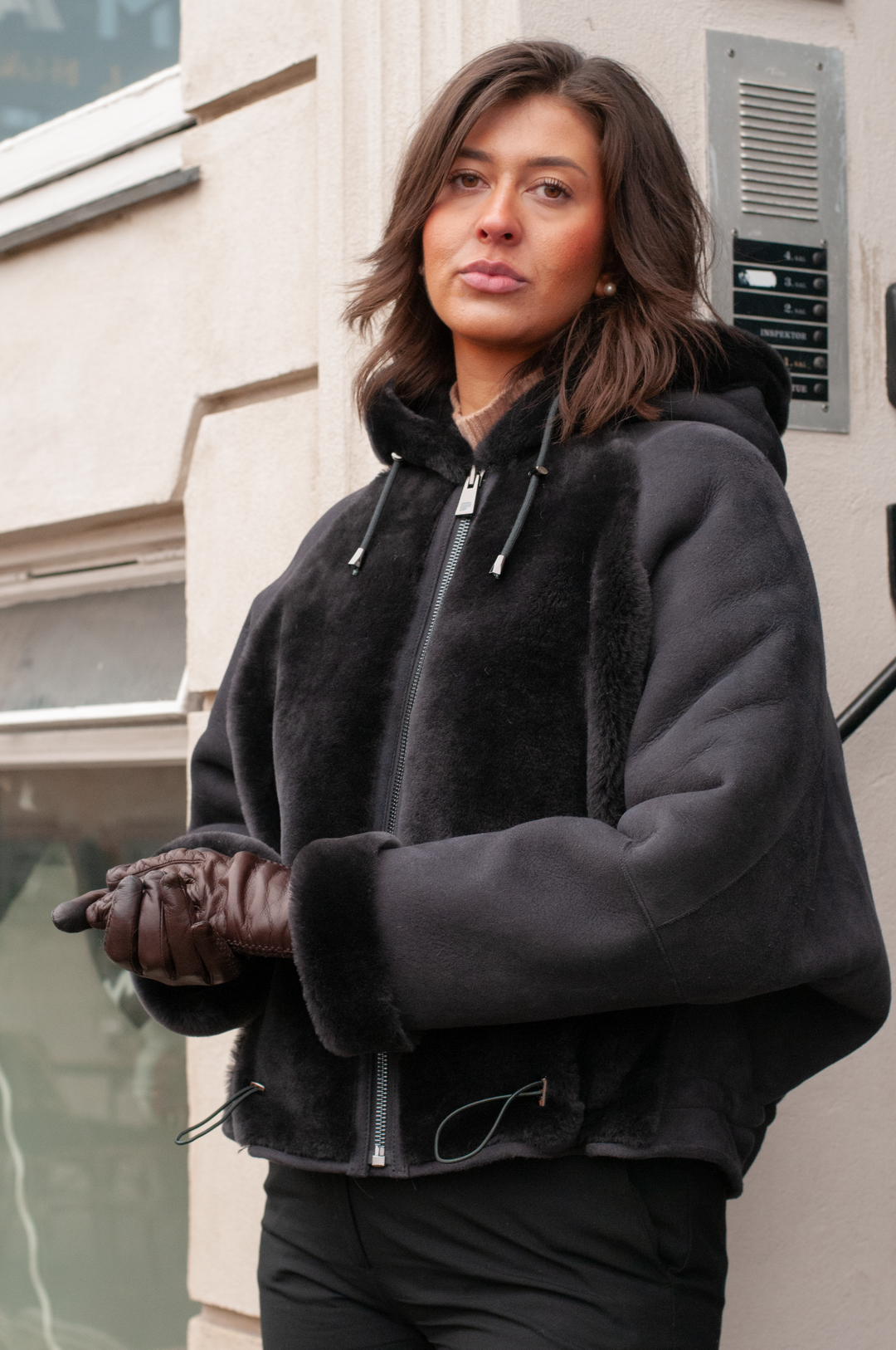 Hosana-B, 61 cm. - Hood - Suede Lamb - Kvinder - Segred Gray