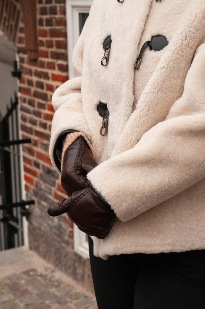 Ila, 65 cm. - Curly Lamb - Women - Beige